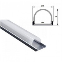 PROFILE BANDA LED - Reduceri Profil Aluminiu Aplicat Dispersor Mat Convex 2M 19.5MM Promotie